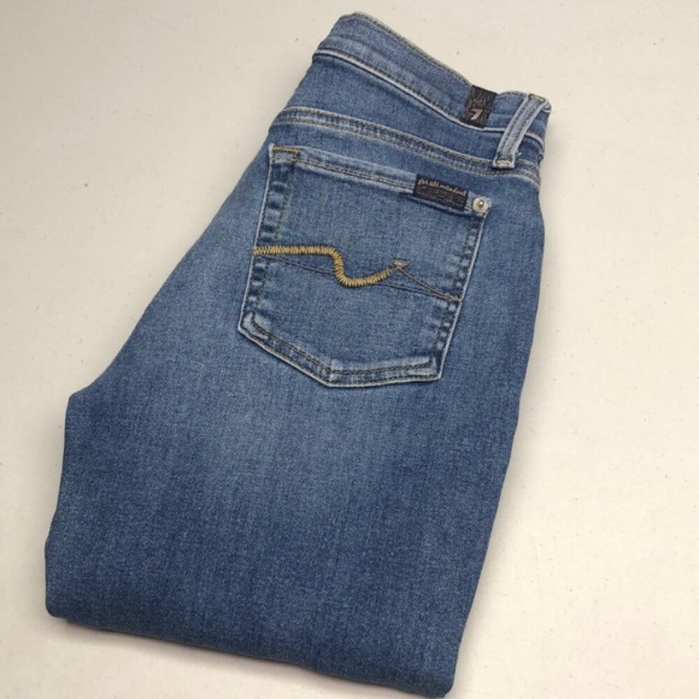 LIKE NEW 7 for ALL MANKIND SLIM STRAIGHT JEANS 00/24x26 ⭐️
